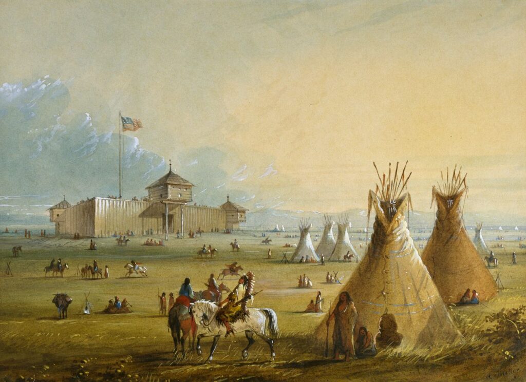 Alfred_Jacob_Miller_-_Fort_Laramie_-_Walters_37194049-1