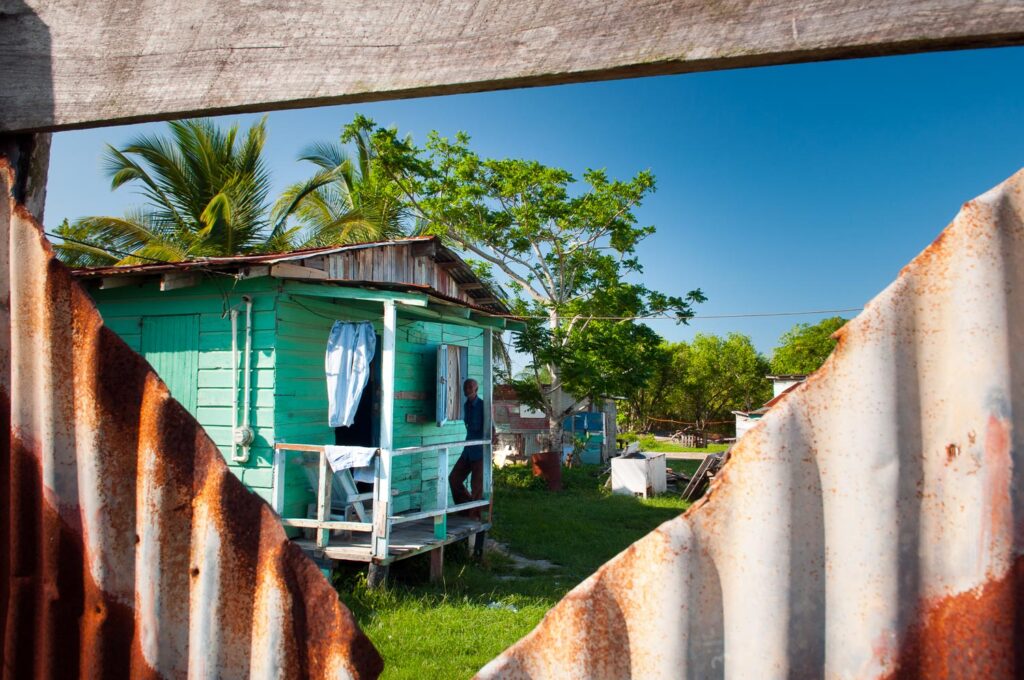 Street vendors on the main road outside Belize City, Belize